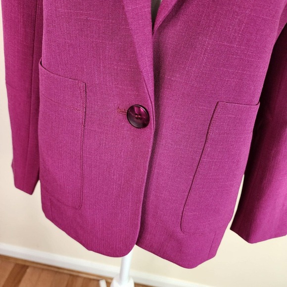 Norm Thompson Women's Grape Purple Knit One Button Blazer Size 10 - Picture 2 of 7